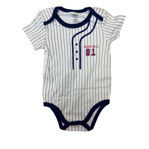 Baby Boy Baseball-Themed Short-Sleeve Bodysuit Set Soft Set Of 5 Sz 12M- New - Picture 6 of 15
